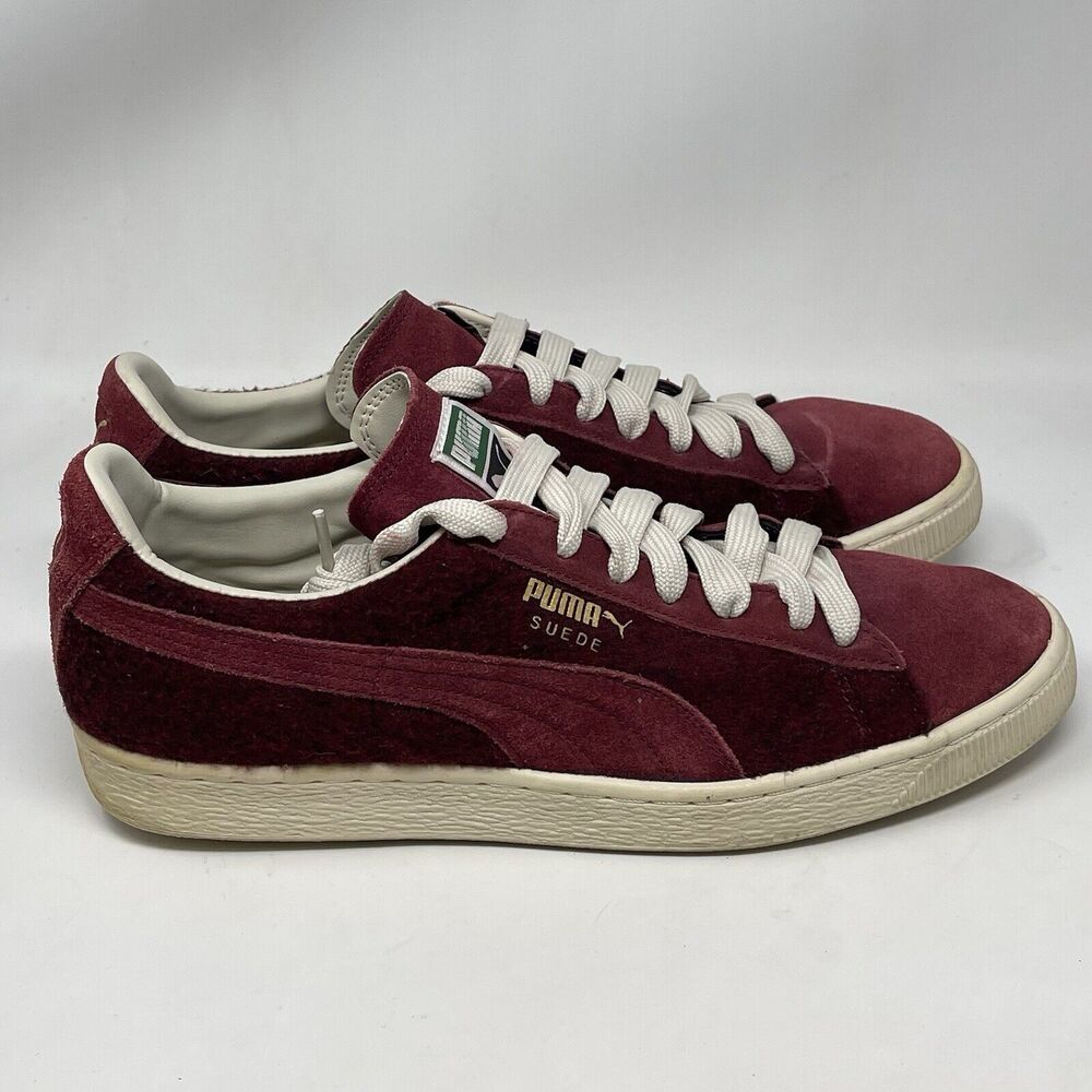 Puma Suede City Shoes Mens 11.5 Cabernet Red Burgundy Wool Trainers Sneakers